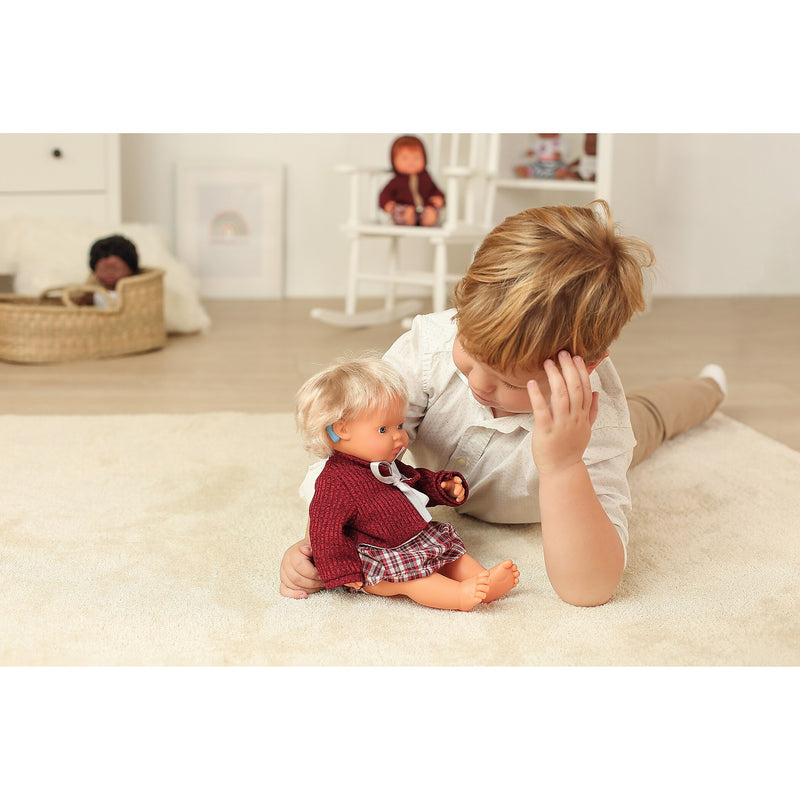 MINILAND Baby Doll Caucasian Girl With Hearing Aid, 15'' (MLE31114)
