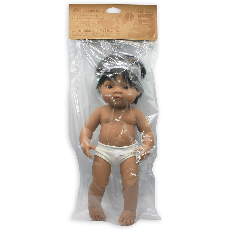 MINILAND Baby Doll Hispanic Boy With Hearing Aid, 15'' (MLE31116)