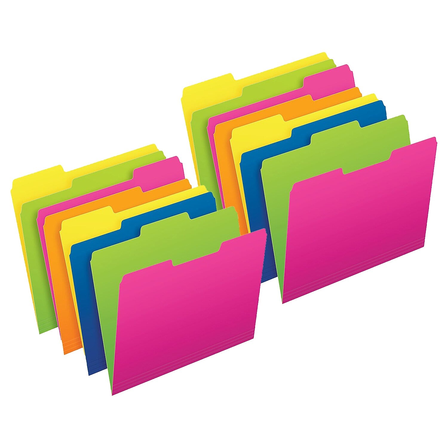 Pendaflex Twisted Glow File Folders, 1-Tab, Letter Size, Assorted Colors, 12/Pack, 2 Packs/Bundle (PFX40526-2)