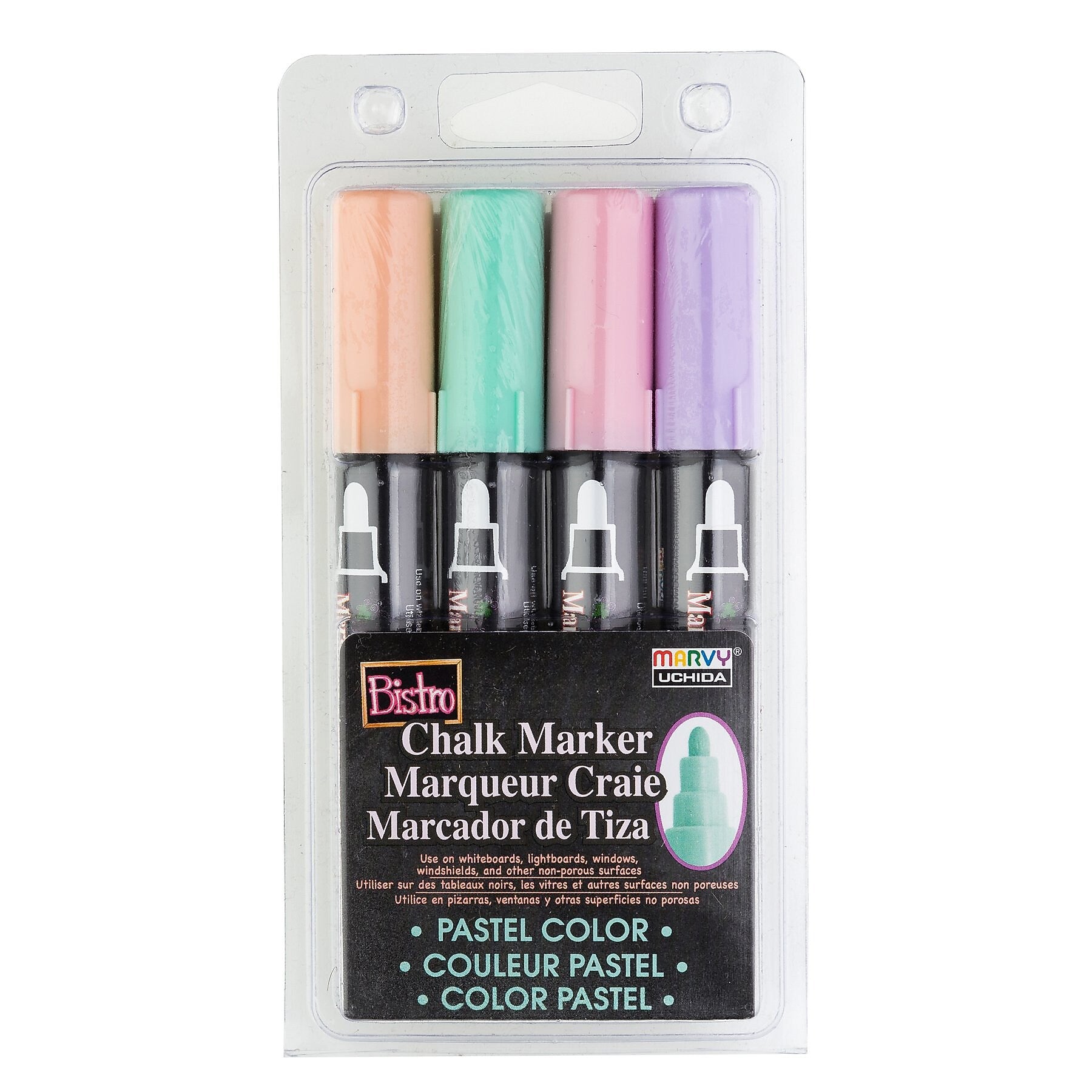 Marvy Uchida Bistro Chalk Marker, Fine and Broad Tip, Assorted Colors, 13/Set (UCHBCMKIT)