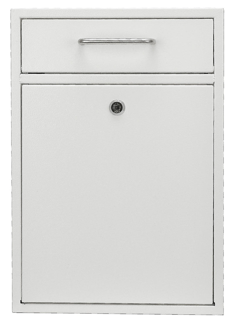 AdirOffice Steel Large Wall Mounted Drop Box Interoffice Mailbox, Key Lock, White (631-04-WHI)