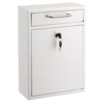 AdirOffice Wall-Mounted Steel Key Lock Drop Box Interoffice Mailbox, White (631-05-WHI)