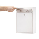 AdirOffice Wall-Mounted Steel Key Lock Drop Box Interoffice Mailbox, White (631-05-WHI)