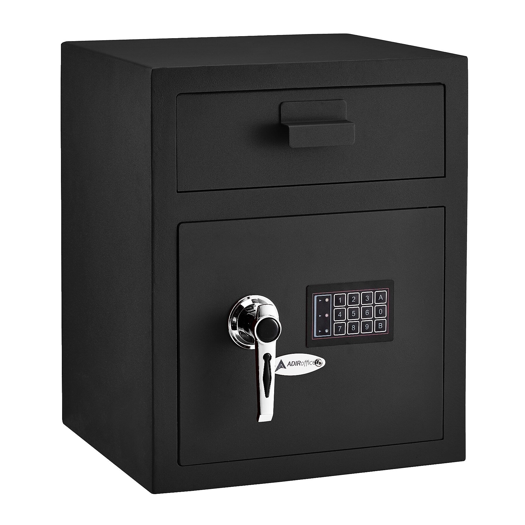 AdirOffice Black Steel Drop Bin Depository Safe With Digital Lock, 1.1 cu. ft. (670-200-BLK)