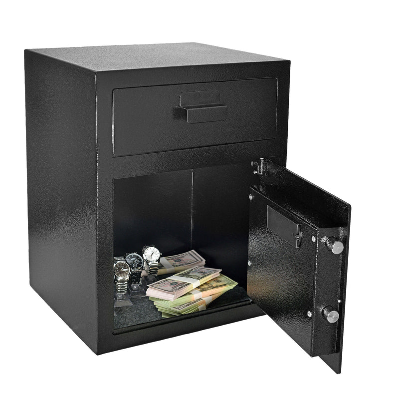 AdirOffice Black Steel Drop Bin Depository Safe With Digital Lock, 1.1 cu. ft. (670-200-BLK)