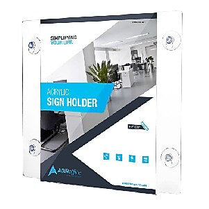 AdirOffice Window Sign Holder, 8.5" x 11", Vertical/Horizontal, Side Loading, Clear Acrylic, 6/Pack (639-8511-WSH-6)