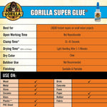 Gorilla Super Glue, 0.11 oz., 2/Pack (7800103)