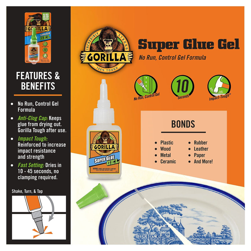 Gorilla Gel Super Glue, 0.53 oz. (7600101)