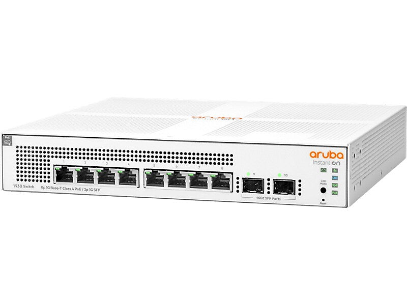 Aruba Instant On 1930 8-Port Gigabit Ethernet Managed Switch, 10/100/1000 Mbps, White (JL681A#ABA)