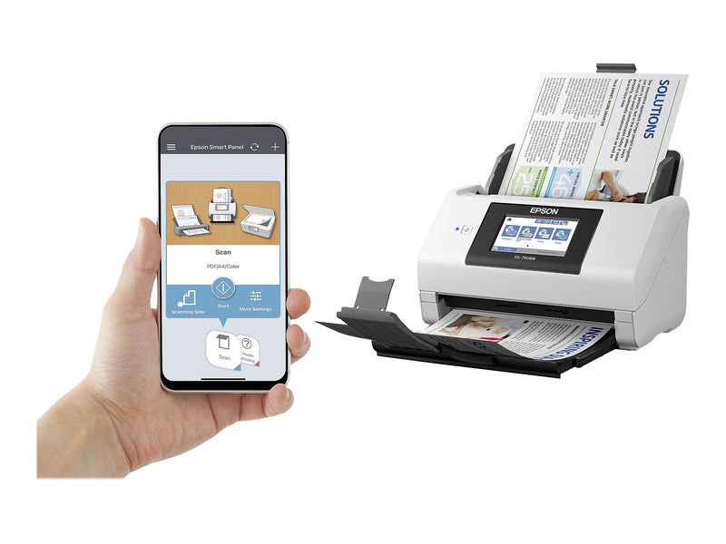 Epson DS-790WN B11B265201 Duplex Desktop Document Scanner, White/Black