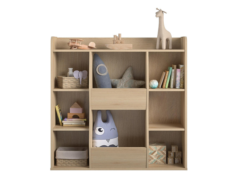 Ameriwood Tyler 40.8"H 9-Shelf Bookcase, Blonde Oak Particle Board (4865847COM)