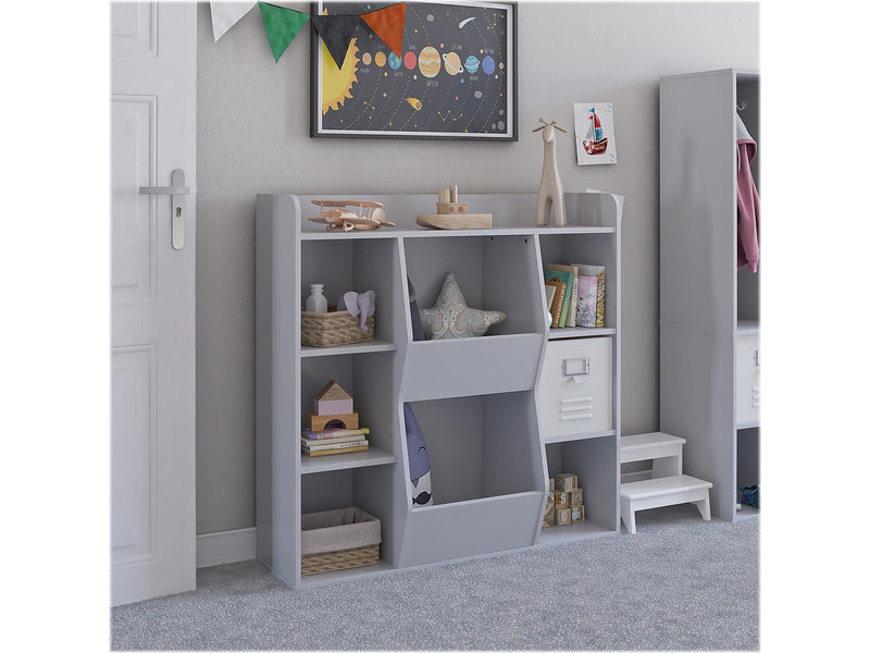 Ameriwood Tyler 40.8"H 9-Shelf Bookcase, Dove Gray Particle Board (4865412COM)