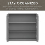 Bush Furniture Fairview 30" Small Storage Cabinet with 3 Shelves, Cape Cod Gray (WC53596-03)