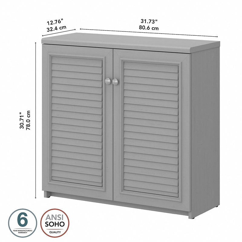 Bush Furniture Fairview 30" Small Storage Cabinet with 3 Shelves, Cape Cod Gray (WC53596-03)