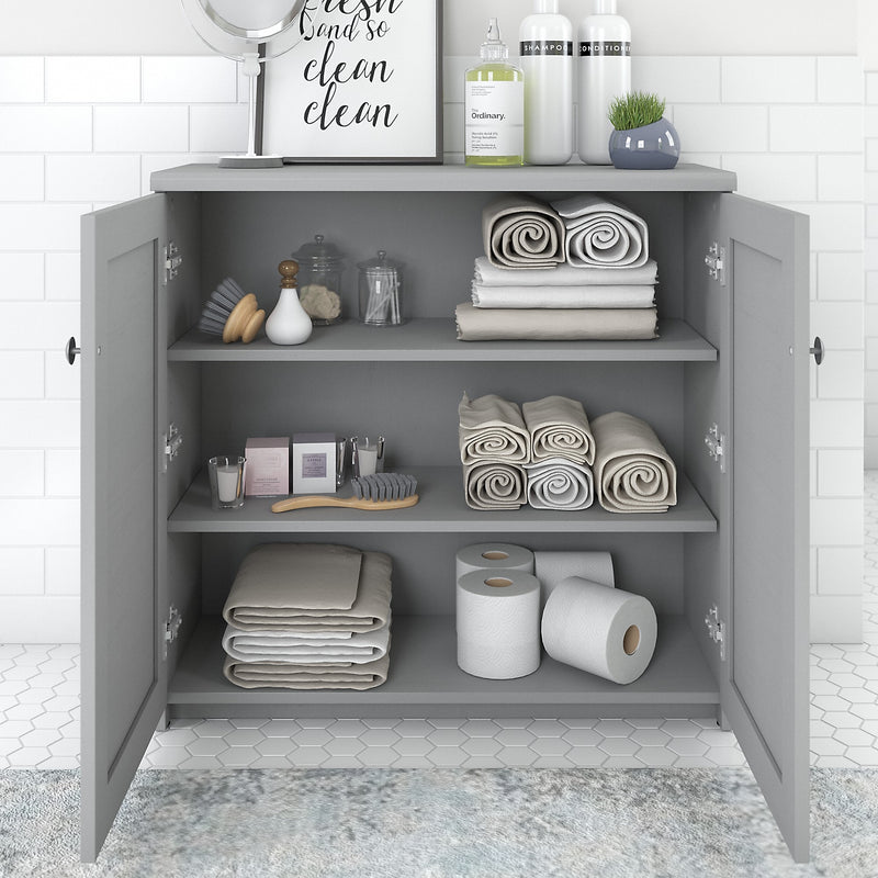 Bush Furniture Fairview 30" Small Storage Cabinet with 3 Shelves, Cape Cod Gray (WC53596-03)