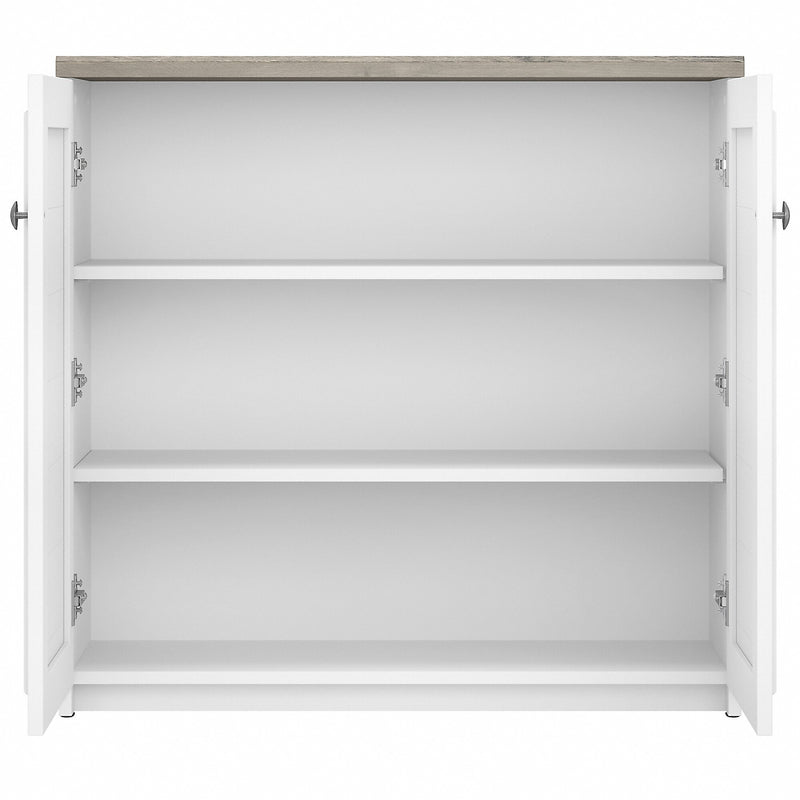 Bush Furniture Fairview 30" Small Storage Cabinet with 3 Shelves, Shiplap Gray/Pure White (WC53696-03)
