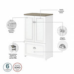 Bush Furniture Fairview 42" Storage Cabinet with 3 Shelves, Shiplap Gray/Pure White (WC53680-03)
