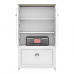 Bush Furniture Fairview 42" Storage Cabinet with 3 Shelves, Shiplap Gray/Pure White (WC53680-03)