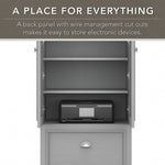 Bush Furniture Fairview 42" Storage Cabinet with 3 Shelves, Cape Cod Gray (WC53580-03)