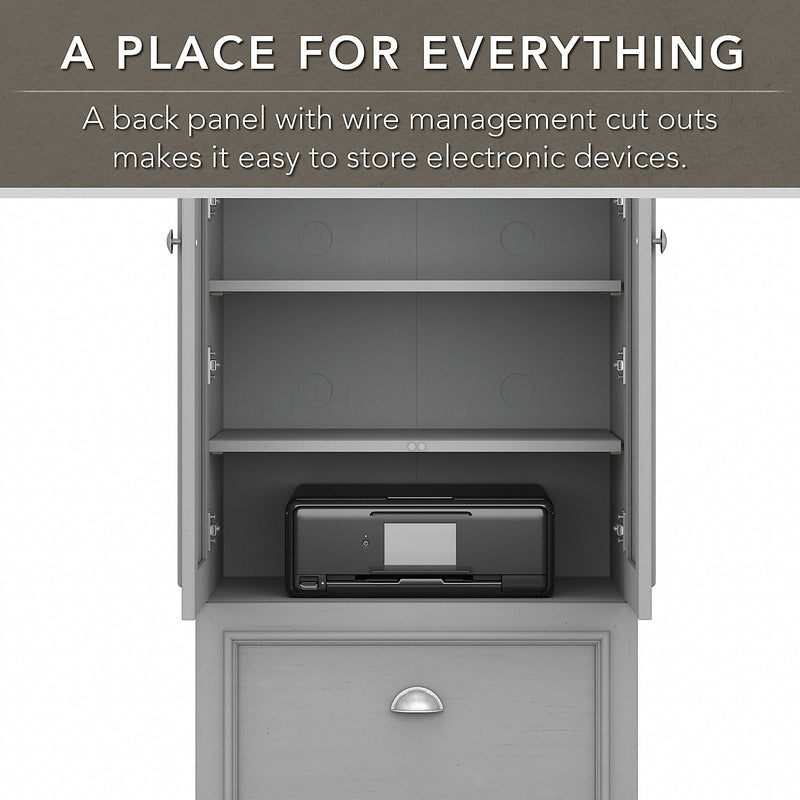 Bush Furniture Fairview 42" Storage Cabinet with 3 Shelves, Cape Cod Gray (WC53580-03)