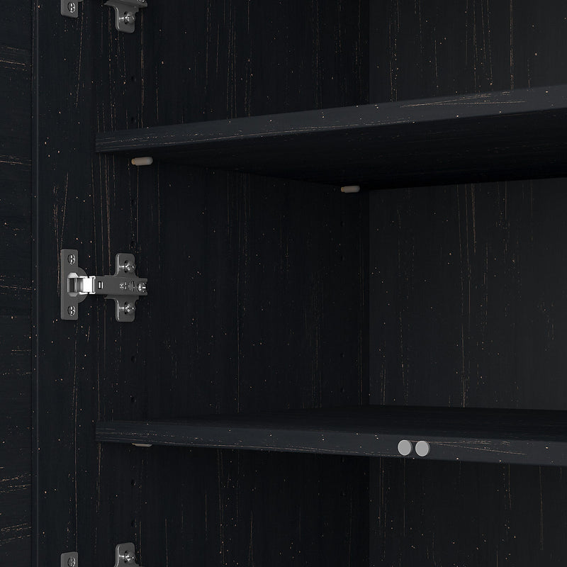 Bush Furniture Fairview 42"H Storage Cabinet with 3 Shelves, Antique Black/Hansen Cherry (WC53980-03)