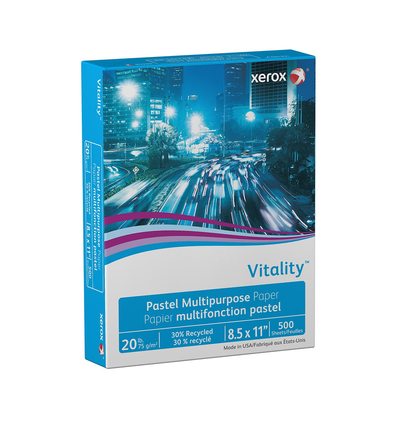 Xerox Vitality 30% Recycled Multipurpose Paper, 20 lbs., 8.5" x 11", Goldenrod, 500 Sheets/Ream (3R11055)