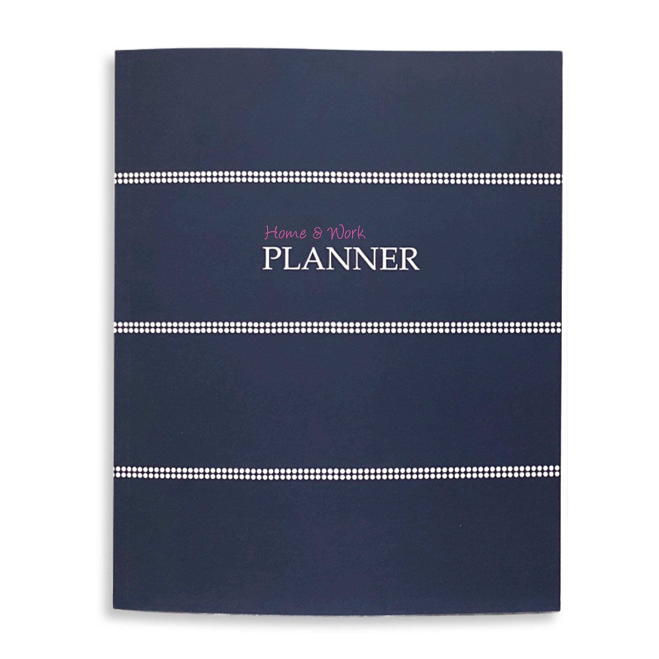 Undated Kahootie Co. 8" x 10" Planner, Home and Work, Navy Mini Stripe (ITKHWNMS-H)