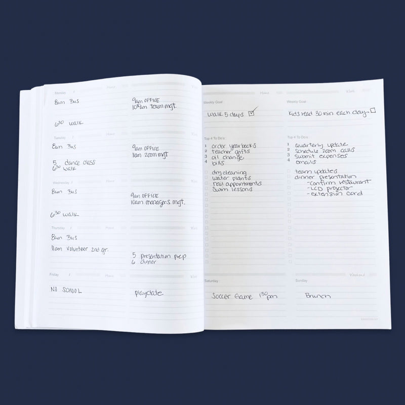 Undated Kahootie Co. 8" x 10" Planner, Home and Work, Navy Mini Stripe (ITKHWNMS-H)