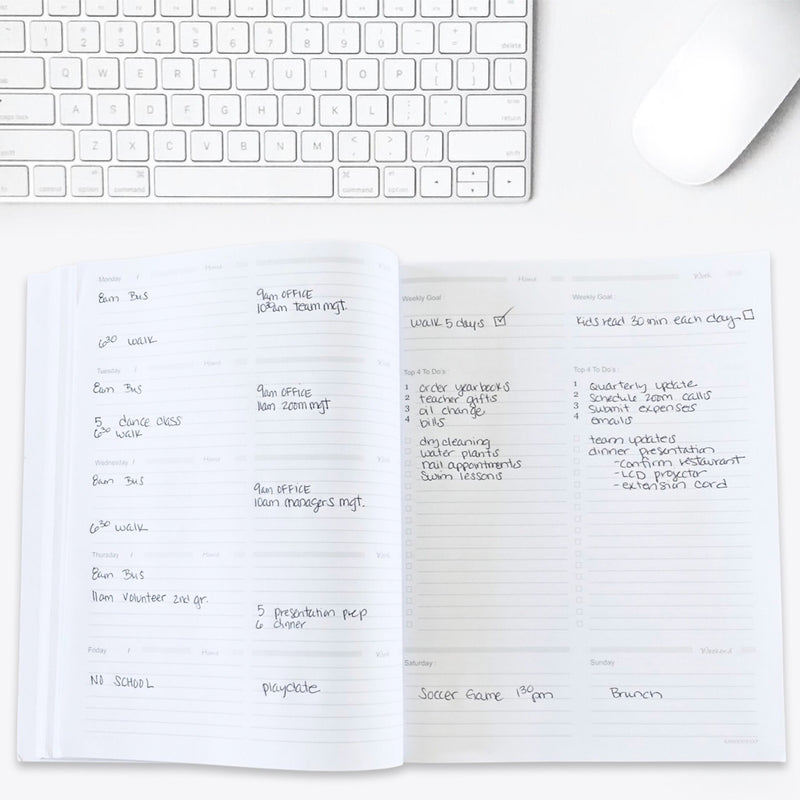 Undated Kahootie Co. 8" x 10" Planner, Home and Work, Navy Mini Stripe (ITKHWNMS-H)