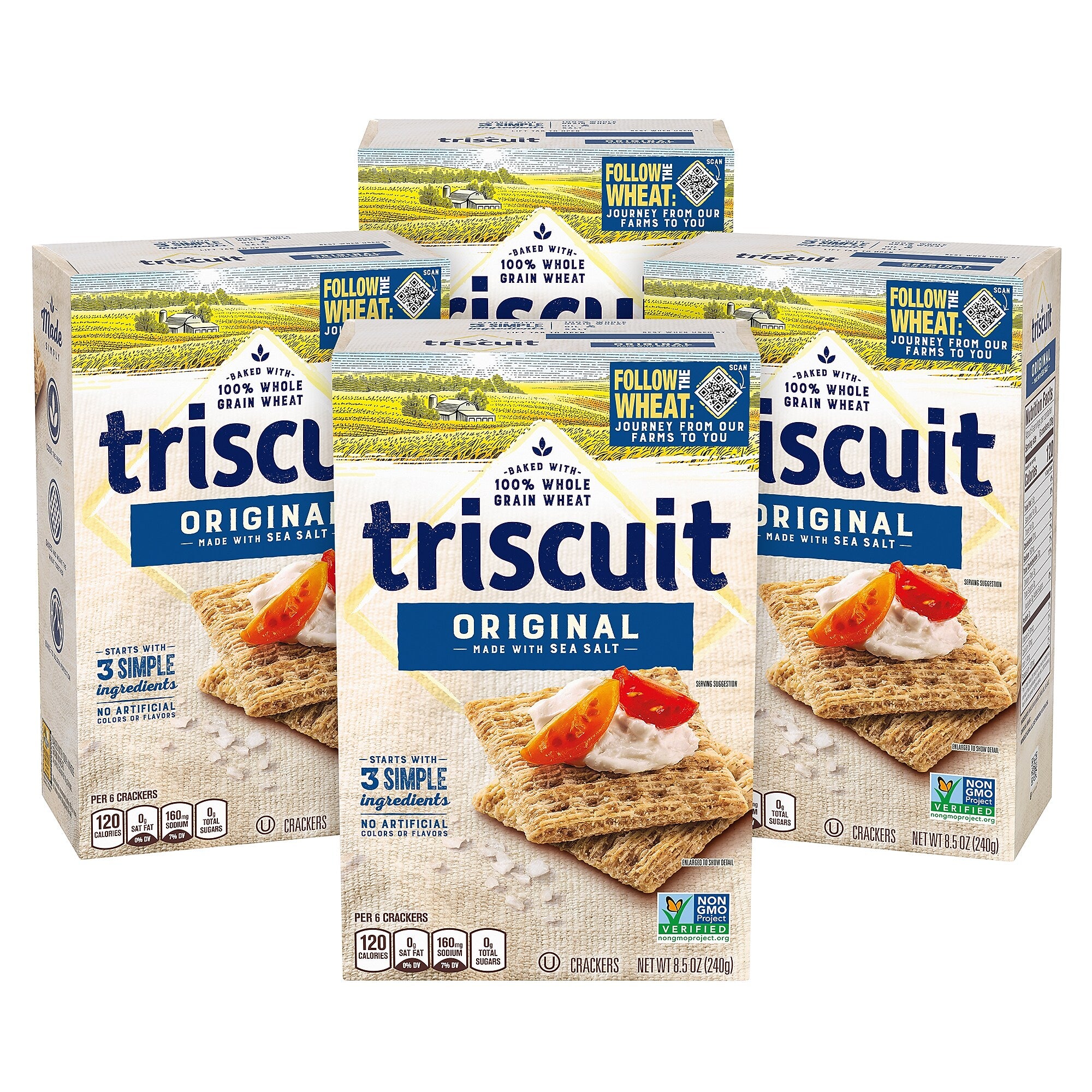 Triscuit Original with Sea Salt Crackers, 8.5 oz, 4/Pack (220-02004)