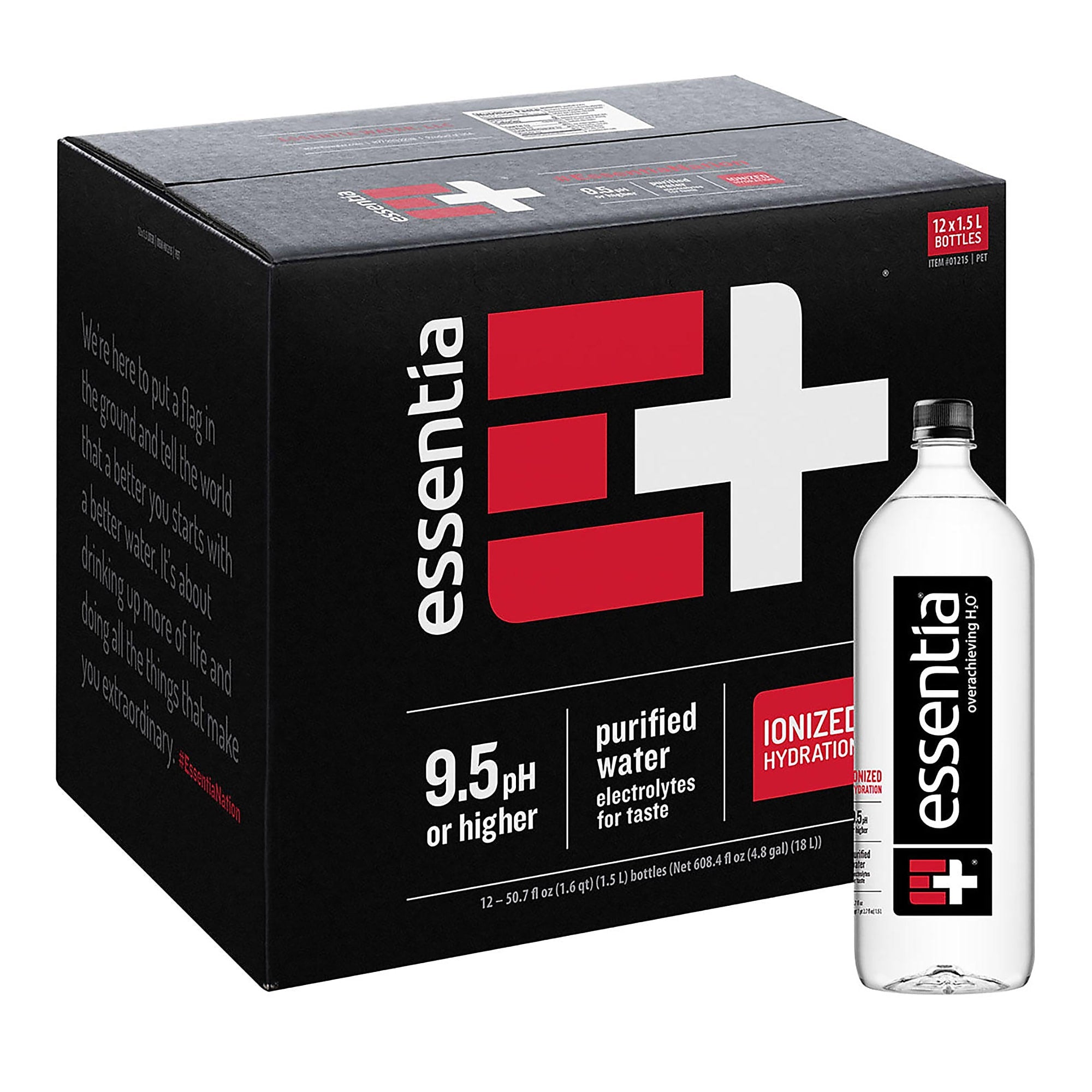 Essentia Ionized Alkaline Water, 50.4 oz., 12/Pack (220-02029)