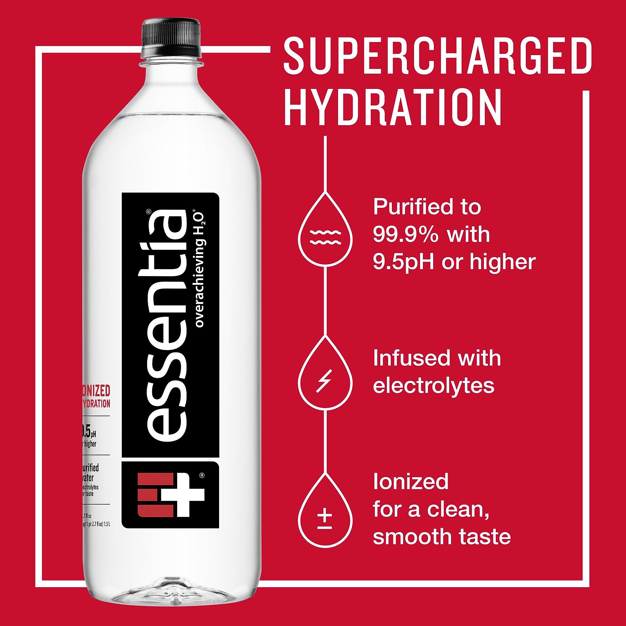 Essentia Ionized Alkaline Water, 50.4 oz., 12/Pack (220-02029)