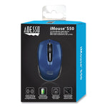 Adesso iMouse S50 Mini Wireless Ambidextrous Mouse, Blue