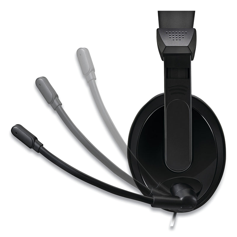 Adesso Xtream H5U Stereo Multimedia Headset with Mic, Binaural Over the Head, Black