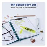 Avery HI-LITER Desk-Style Highlighters, Fluorescent Yellow Ink, Chisel Tip, Yellow/Black Barrel, 200/Box