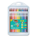 BIC Kids Coloring Combo Pack in Durable Case, 12 Each: Colored Pencils, Crayons, Markers