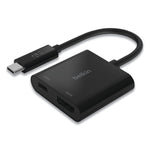 Belkin USB-C to HDMI + Charge Adapter, HDMI; USB-C(F); USB-C(M), 2.53", Black