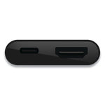 Belkin USB-C to HDMI + Charge Adapter, HDMI; USB-C(F); USB-C(M), 2.53", Black
