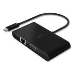 Belkin USB-C Multimedia + Charge Adapter, 4K HDMI; USB-A; USB-C; VGA, 4.9 ft., Black