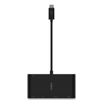 Belkin USB-C Multimedia + Charge Adapter, 4K HDMI; USB-A; USB-C; VGA, 4.9 ft., Black