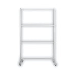 MasterVision Protector Series Mobile Glass Panel Divider, 49 x 22 x 81, Clear/Aluminum