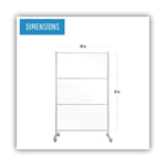 MasterVision Protector Series Mobile Glass Panel Divider, 49 x 22 x 81, Clear/Aluminum