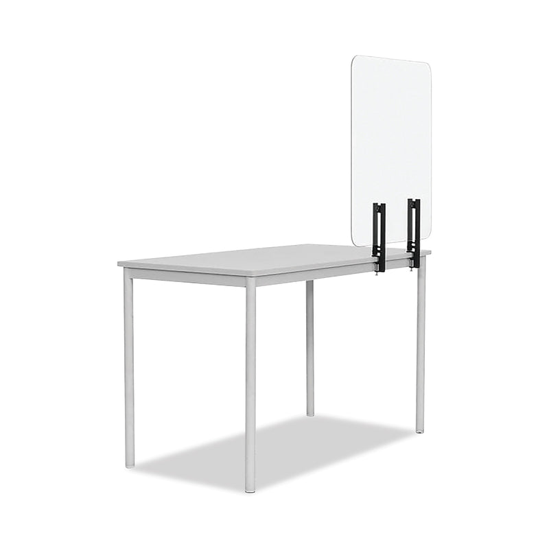 MasterVision Protector Series Frameless Glass Desktop Divider, 23.6 x 0.16 x 35.4, Clear/Aluminum