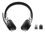 Logitech Zone Wireless Plus UC Bluetooth Stereo Mobile Headset, Black (981-000918)