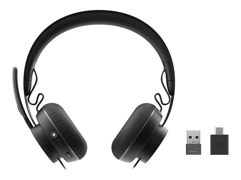 Logitech Zone Wireless Plus UC Bluetooth Stereo Mobile Headset, Black (981-000918)