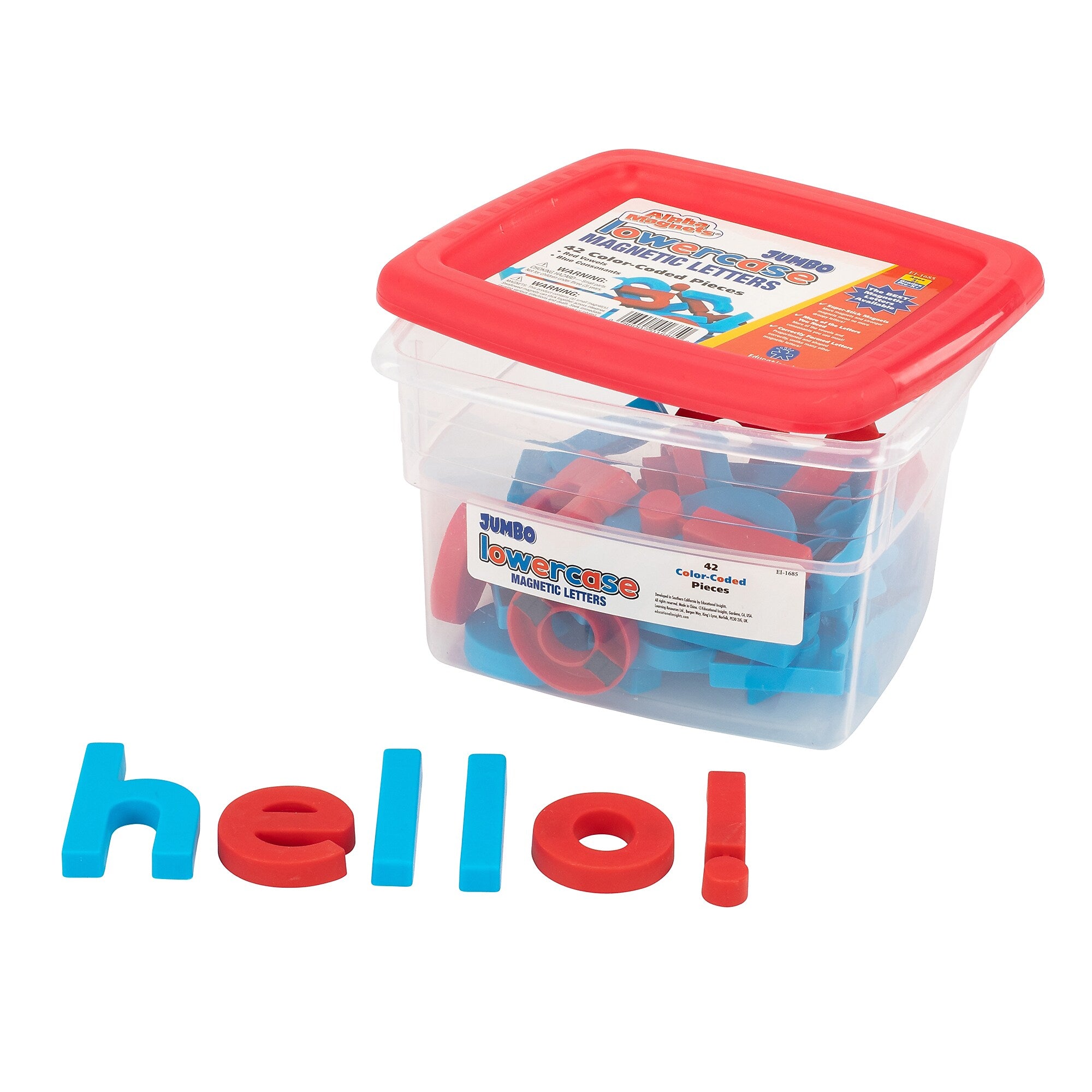 Educational Insights AlphaMagnets, Jumbo Lowercase, 2.5"H, Multi Color, Set of 42 (1685)