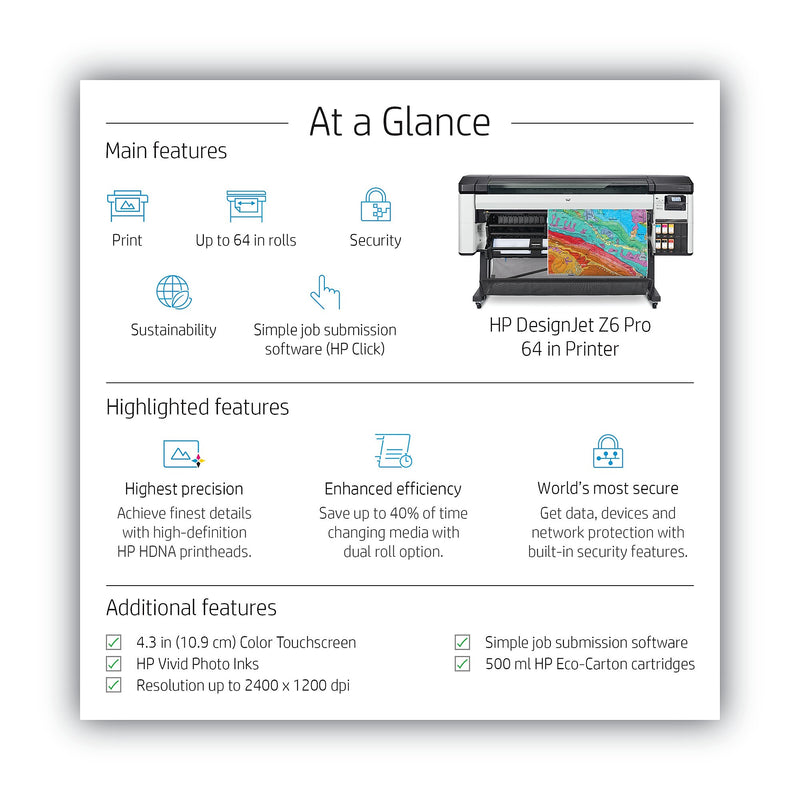 HP DesignJet Z6 Pro 64" Wide Format Inkjet Printer