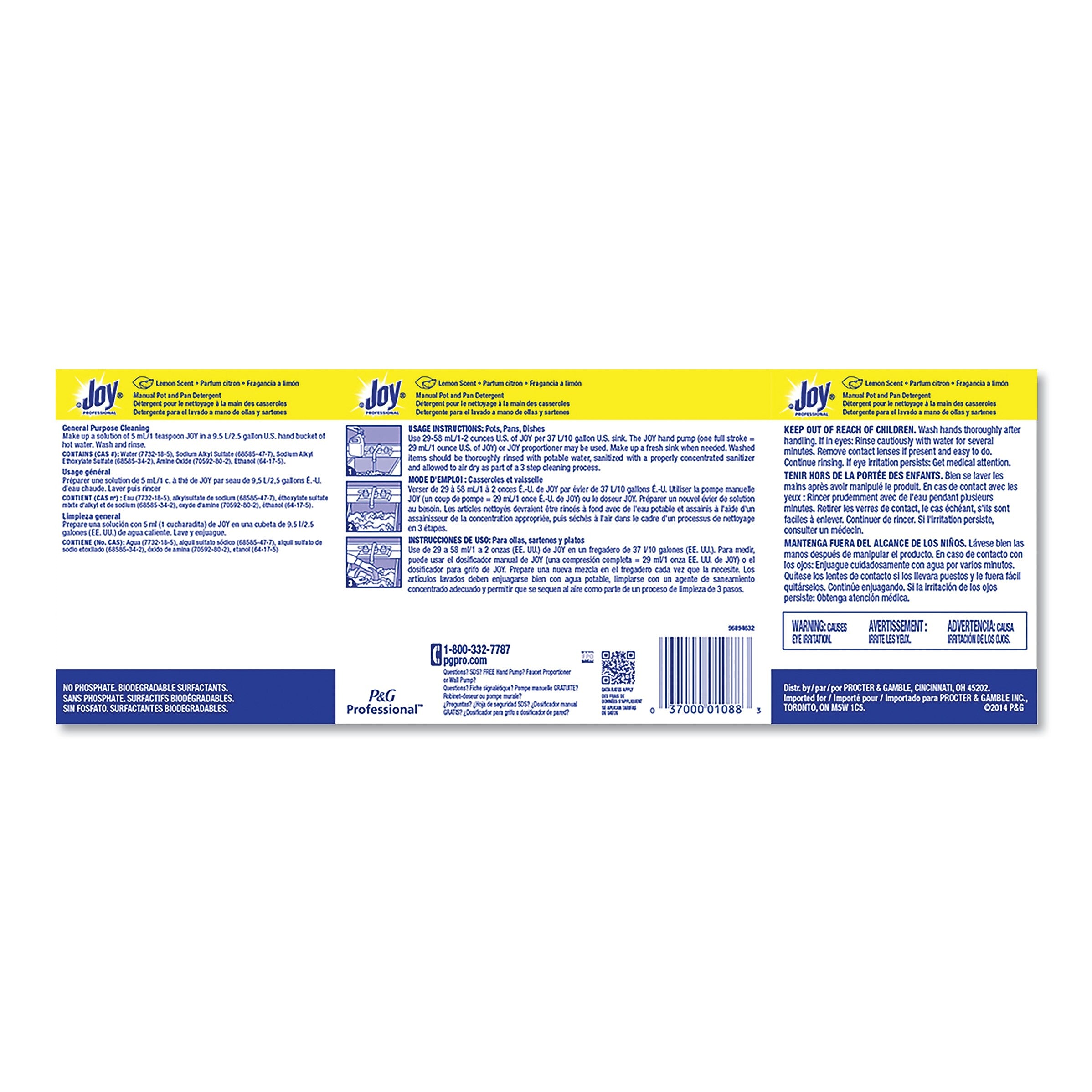 Joy Dishwashing Liquid, Lemon, One Gallon Bottle