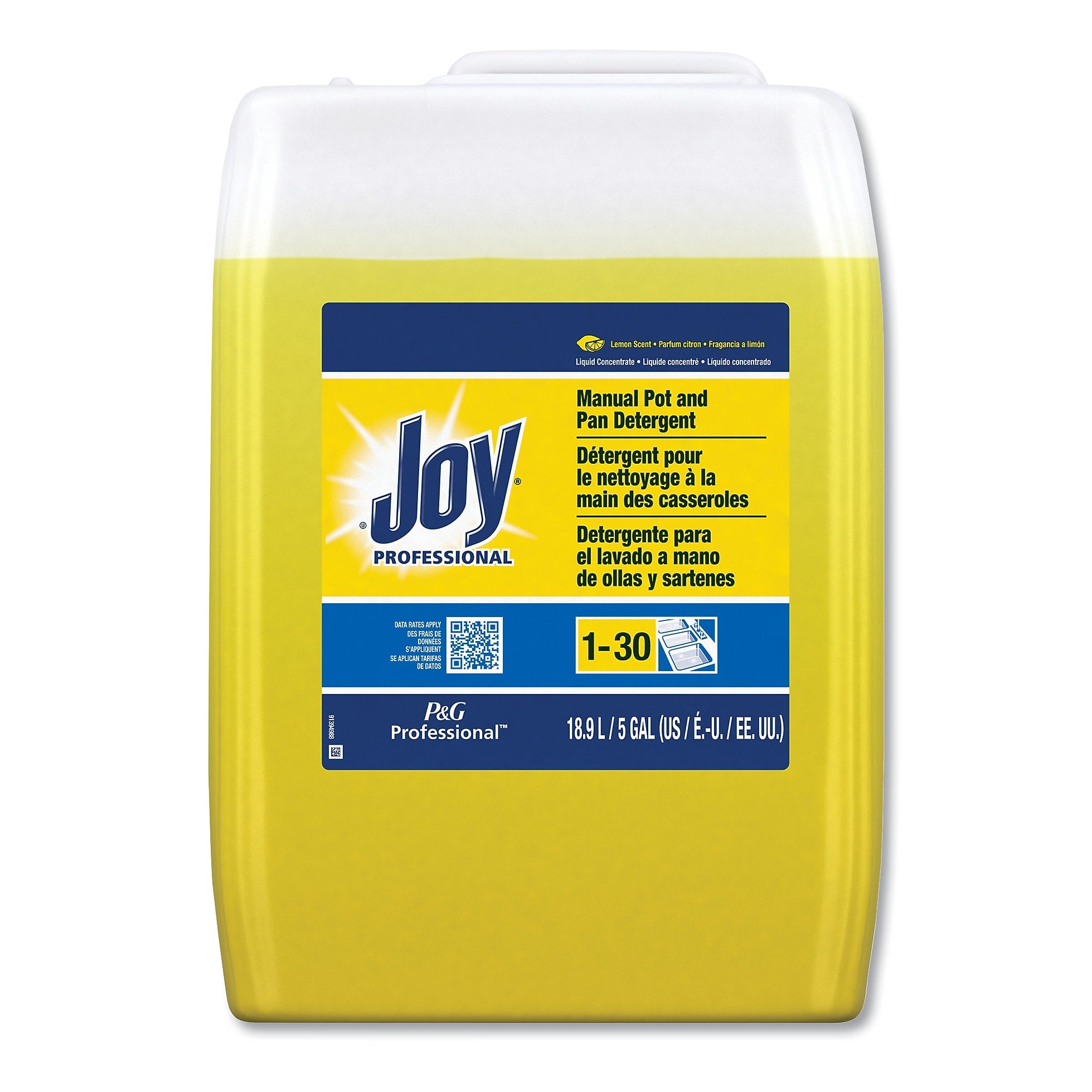 Joy Dishwashing Liquid, Lemon, Five Gallon Cube