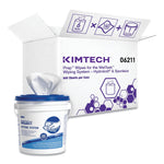 Kimtech Wipers for WETTASK System, Bleach, Disinfectants and Sanitizers, 6 x 12, 140/Roll, 6 Rolls and 1 Bucket/Carton